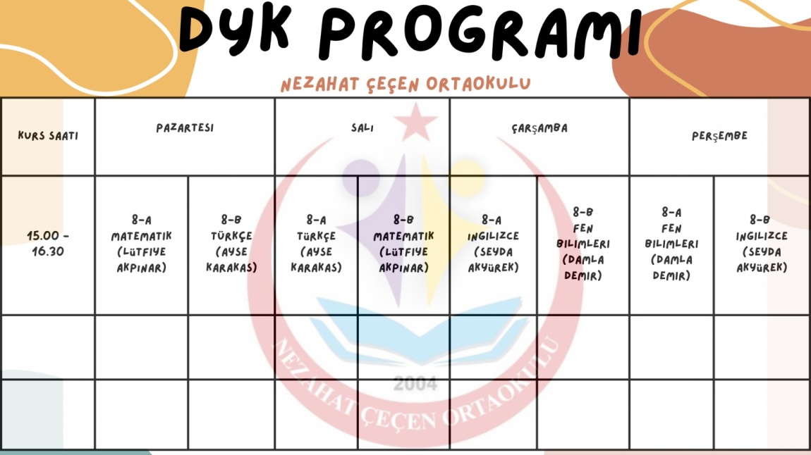 2024-2025 Eğitim Öğretim Yılı 1. Dönem DYK programı belirlendi.